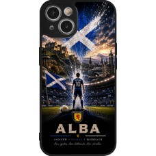 Coque iPhone 14 - Silicone rigide noir Football Écosse splash 2026