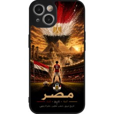 Coque iPhone 14 - Silicone rigide noir Football Égypte splash 2026