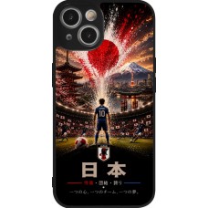 Coque iPhone 14 - Silicone rigide noir Football Japon splash 2026