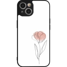 iPhone 14 Case Hülle - Silikon schwarz Spring 23 minimalist flower