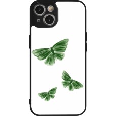 Coque iPhone 14 - Silicone rigide noir Butterflies 2026