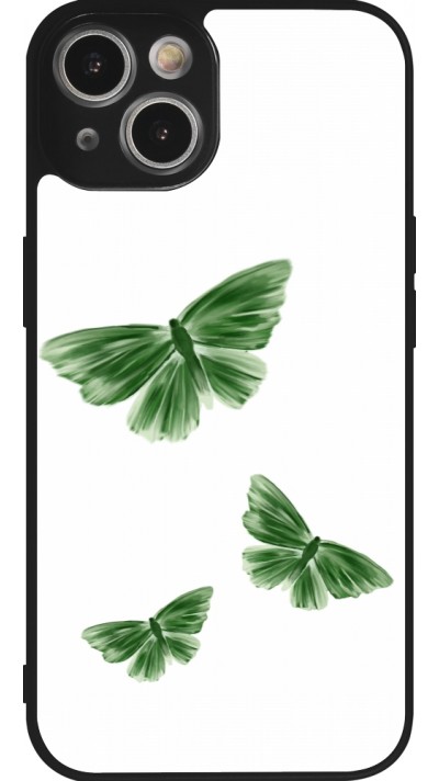 Coque iPhone 14 - Silicone rigide noir Butterflies 2026
