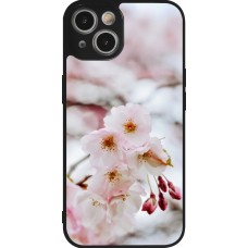 Coque iPhone 14 - Silicone rigide noir Cherry tree 2026