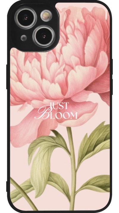 Coque iPhone 14 - Silicone rigide noir Just Bloom 2026