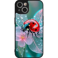 Coque iPhone 14 - Silicone rigide noir Ladybird in bloom 2026