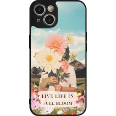 Coque iPhone 14 - Silicone rigide noir Live life in full moon 2026