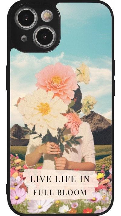 Coque iPhone 14 - Silicone rigide noir Live life in full moon 2026