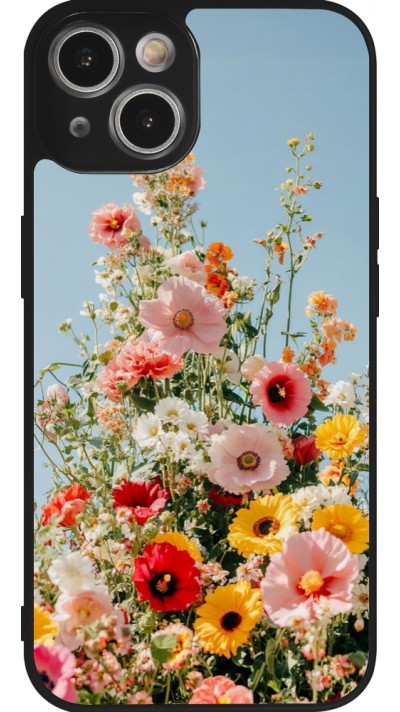 Coque iPhone 14 - Silicone rigide noir Spring flowers 2026