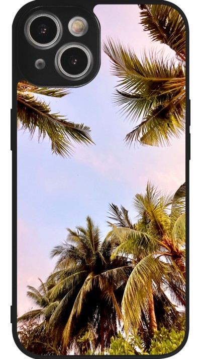 iPhone 14 Case Hülle - Silikon schwarz Summer 2023 palm tree vibe