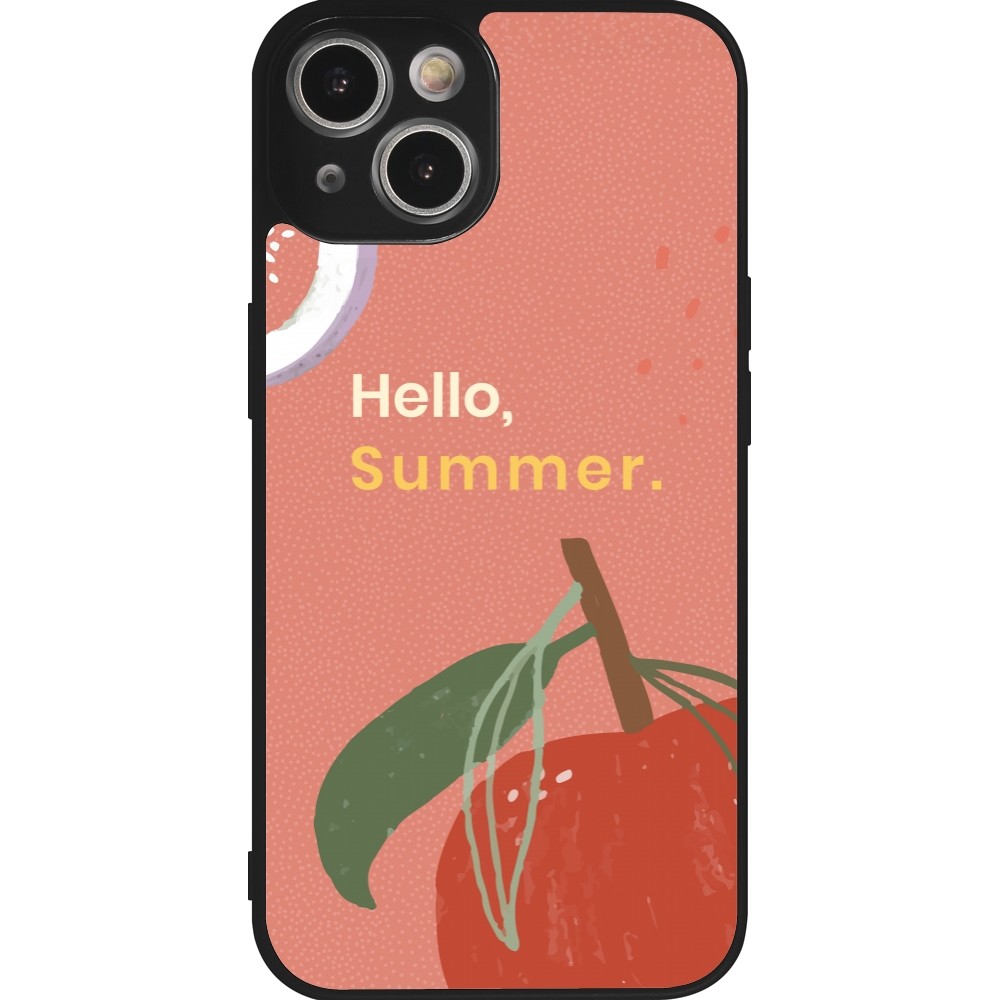 iPhone 14 Case Hülle - Silikon schwarz Summer 2025 Hello summer