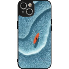 Coque iPhone 14 - Silicone rigide noir Orange surf Summer 2026