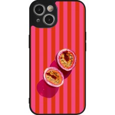 Coque iPhone 14 - Silicone rigide noir Passion fruit Summer 2026