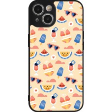 Coque iPhone 14 - Silicone rigide noir Pattern Summer 2026