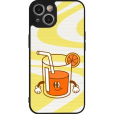 Coque iPhone 14 - Silicone rigide noir Summer drink 2026