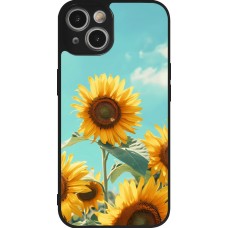 Coque iPhone 14 - Silicone rigide noir Sunflowers Summer 2026