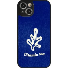 Coque iPhone 14 - Silicone rigide noir Vitamin sea Summer 2026