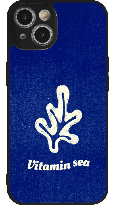 Coque iPhone 14 - Silicone rigide noir Vitamin sea Summer 2026