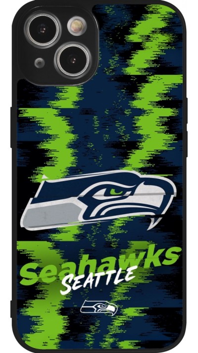Coque iPhone 14 - Silicone rigide noir Super Bowl 26 Seattle 2