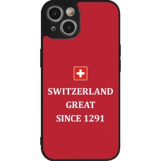 Coque iPhone 14 - Silicone rigide noir Switzerland Great Since 1291