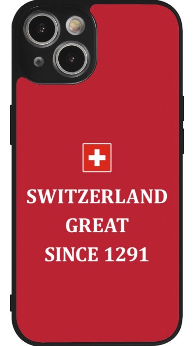 Coque iPhone 14 - Silicone rigide noir Switzerland Great Since 1291