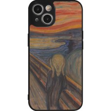 iPhone 14 Case Hülle - Silikon schwarz Kunstbild - Der Schrei - Edvard Munch