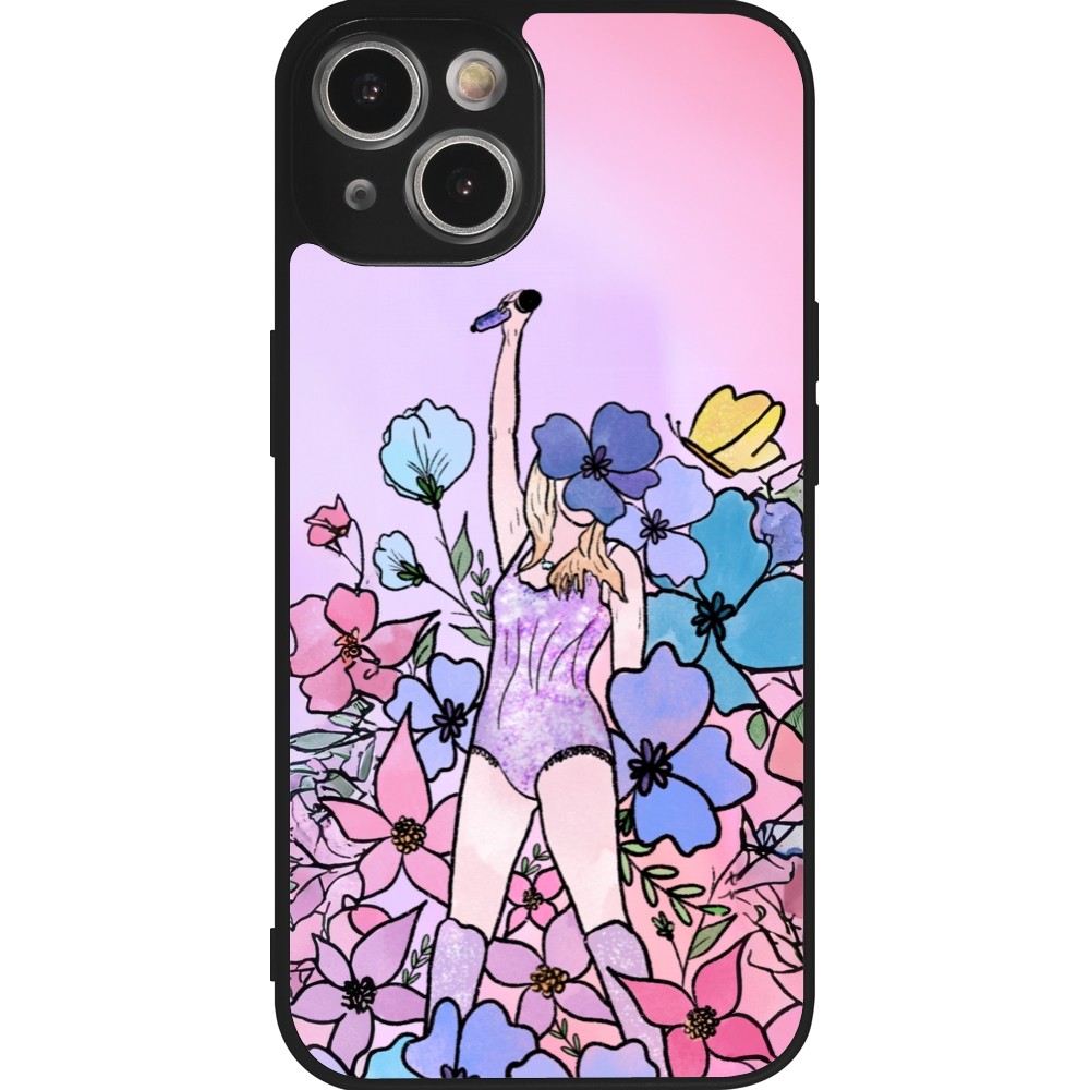 iPhone 14 Case Hülle - Silikon schwarz Taylor Swift Sketch - Pink