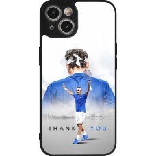 Coque iPhone 14 - Silicone rigide noir Thank you Roger