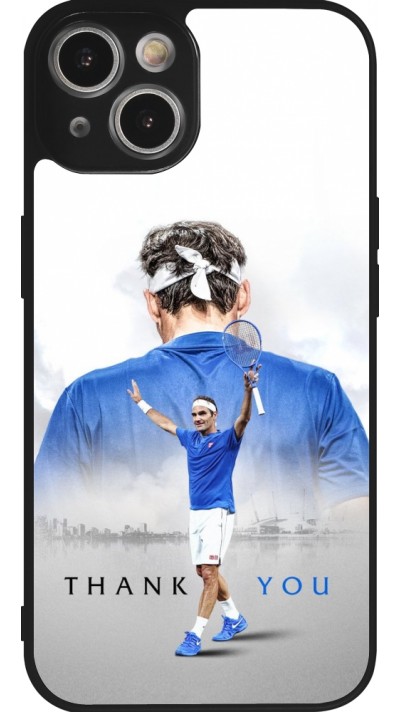 Coque iPhone 14 - Silicone rigide noir Thank you Roger