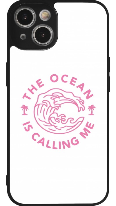 Coque iPhone 14 - Silicone rigide noir The Ocean is calling me