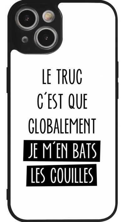 Coque iPhone 14 - Silicone rigide noir Le truc globalement bats les couilles