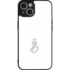 Coque iPhone 14 - Silicone rigide noir Valentine 2024 heart by Millennials