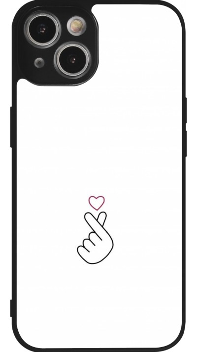 Coque iPhone 14 - Silicone rigide noir Valentine 2024 heart by Millennials