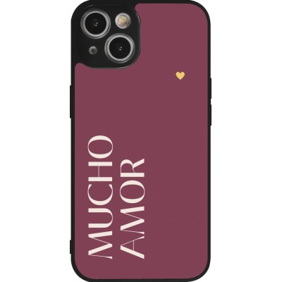 iPhone 14 Case Hülle - Silikon schwarz Valentine 2024 mucho amor rosado