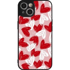 Coque iPhone 14 - Silicone rigide noir Valentine 2024 with love heart