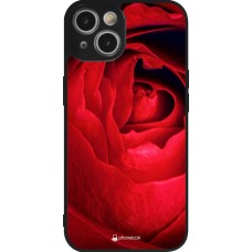 Coque iPhone 14 - Silicone rigide noir Valentine 2022 Rose