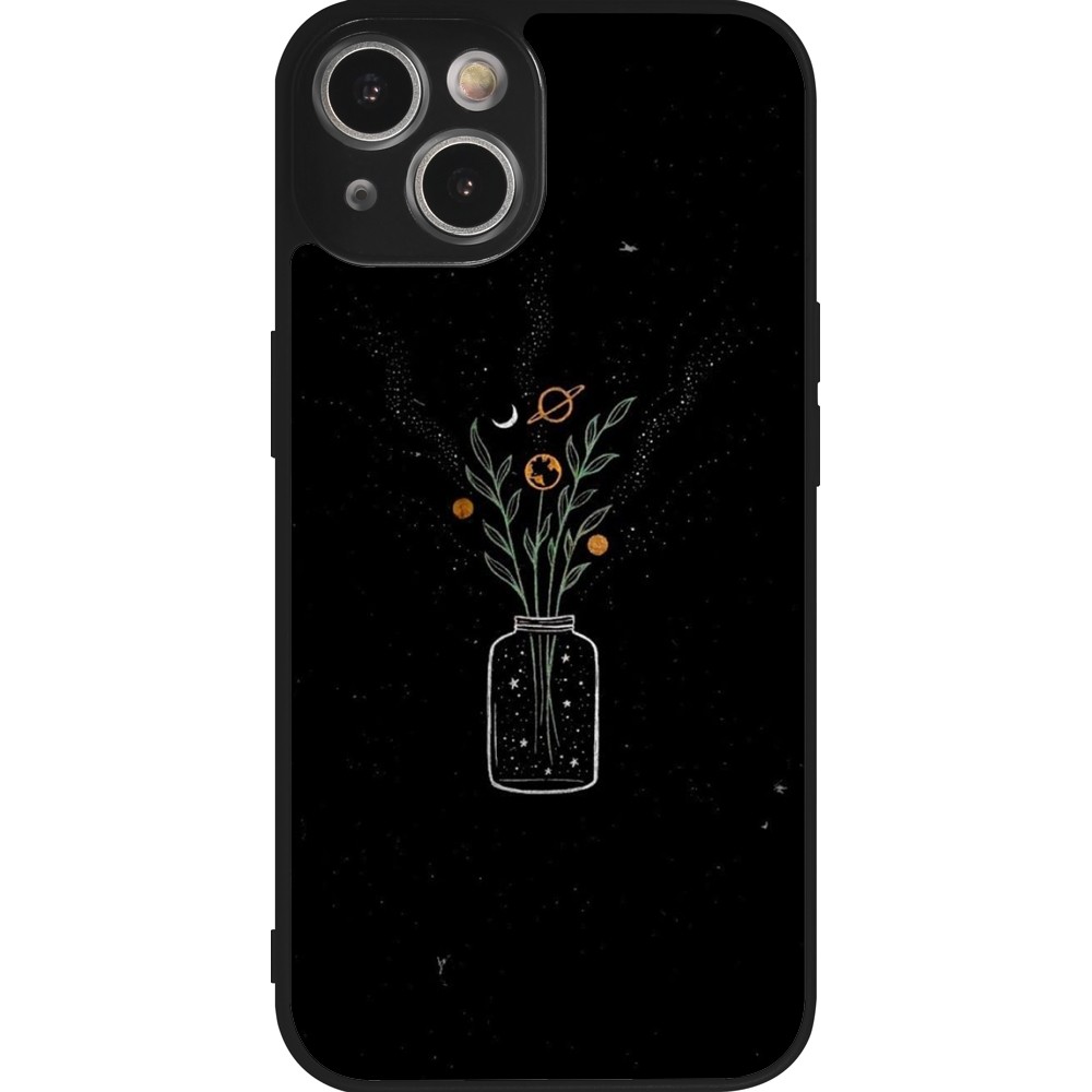 Coque iPhone 14 - Silicone rigide noir Vase black