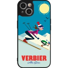 iPhone 14 Case Hülle - Silikon schwarz Verbier Ski Downhill