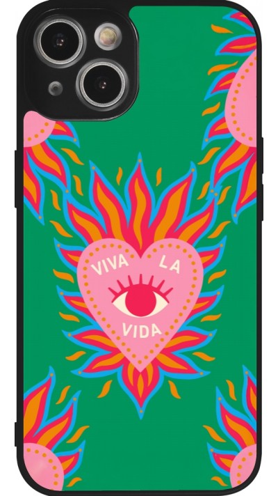 Coque iPhone 14 - Silicone rigide noir Viva la vida 2026