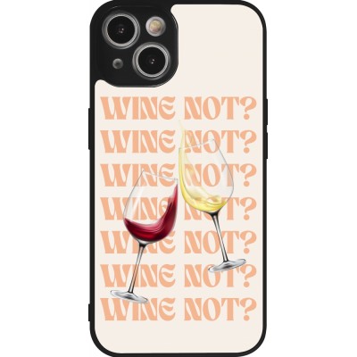 iPhone 14 Case Hülle - Silikon schwarz Wine not