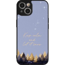 iPhone 14 Case Hülle - Silikon schwarz Winter 25 Winter illustration of trees