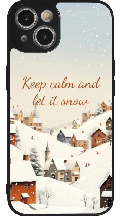 iPhone 14 Case Hülle - Silikon schwarz Winter 25 Winter Keep calm and let it snow
