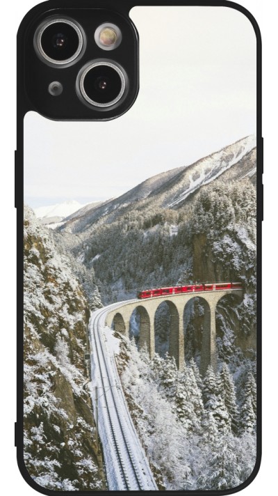 iPhone 14 Case Hülle - Silikon schwarz Winter 25 Winter polar express