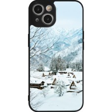 iPhone 14 Case Hülle - Silikon schwarz Winter 25 Winter snowy landscape