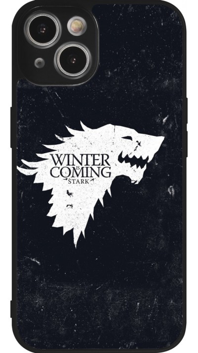 Coque iPhone 14 - Silicone rigide noir Winter is coming Stark