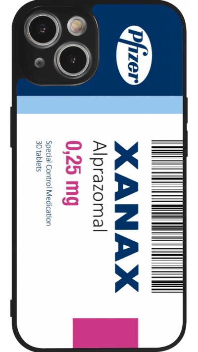 Coque iPhone 14 - Silicone rigide noir Xanax Alprazolam 2025