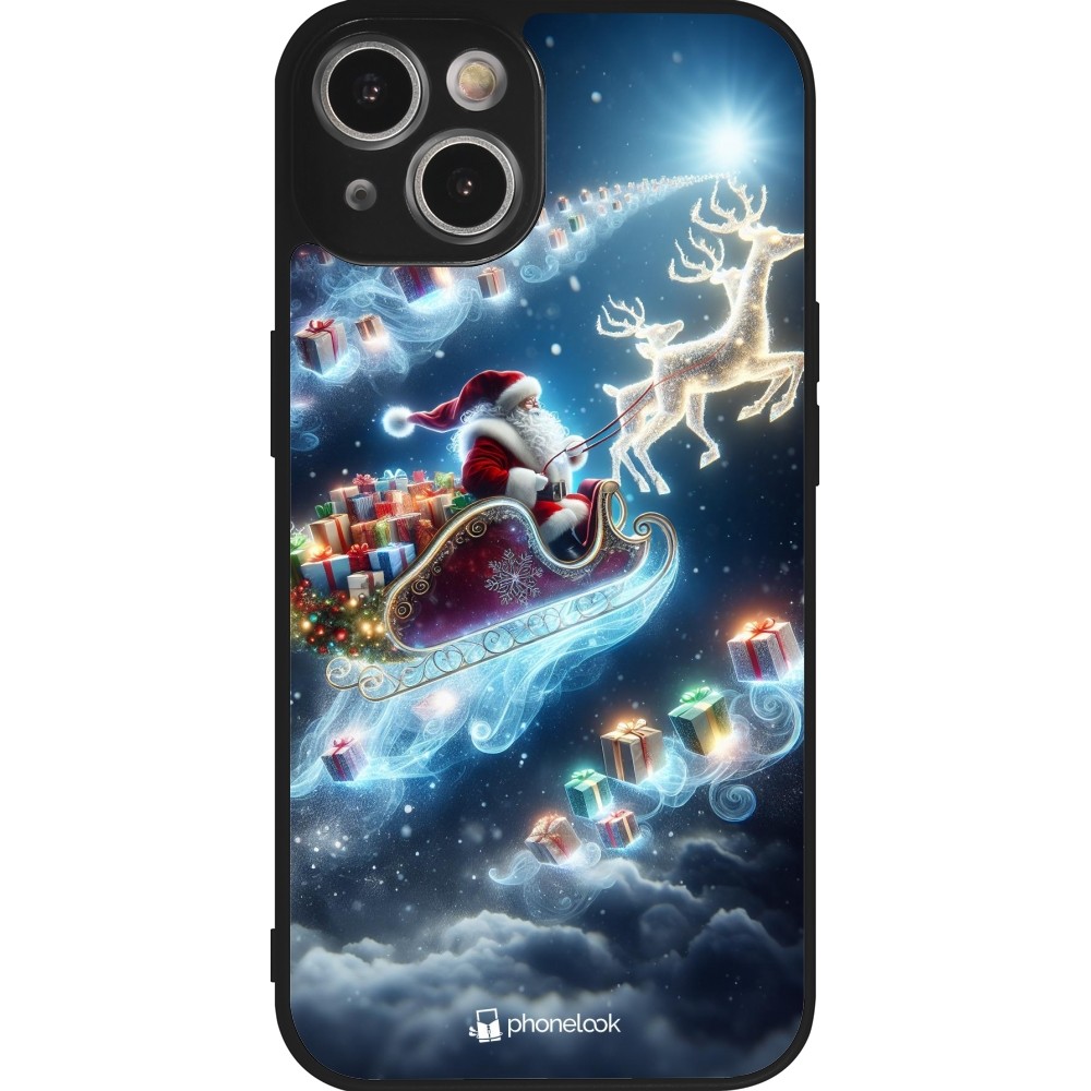 iPhone 14 Case Hülle - Silikon schwarz Weihnachten 2023 Verzauberter Weihnachtsmann