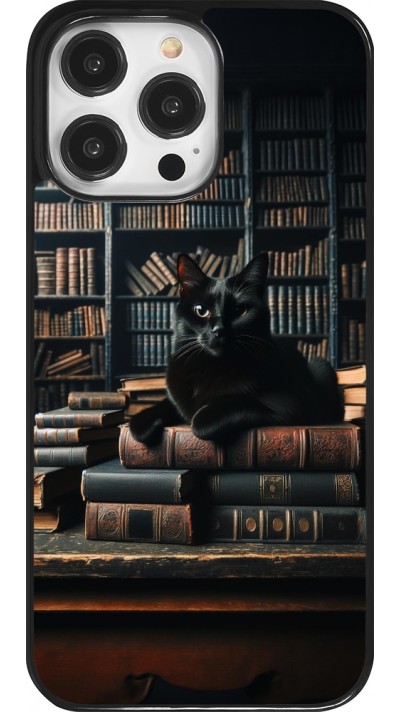 iPhone 14 Pro Max Case Hülle - Katze Bücher dunkel