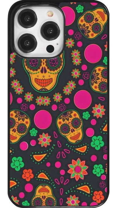 Coque iPhone 14 Pro Max - Halloween 22 colorful mexican skulls