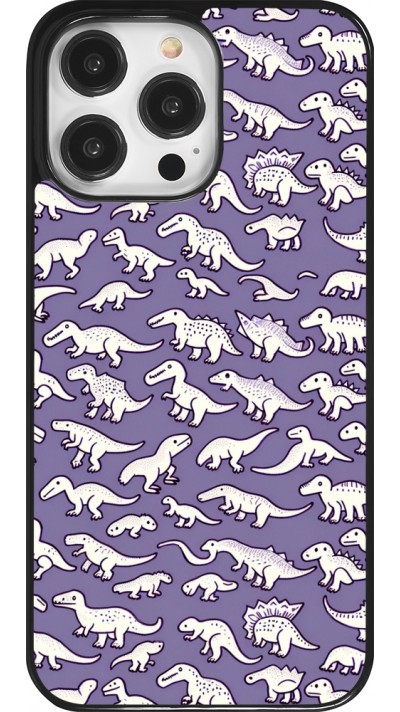 iPhone 14 Pro Max Case Hülle - Mini-Dino-Muster violett