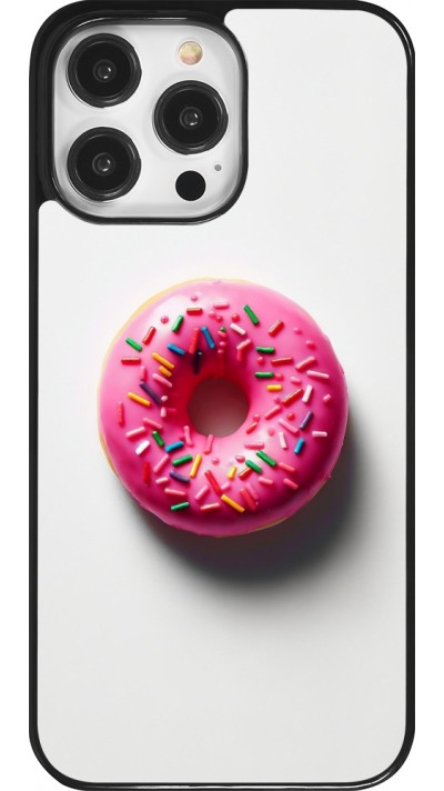 iPhone 14 Pro Max Case Hülle - Weisser Hintergrund, pinker Donut